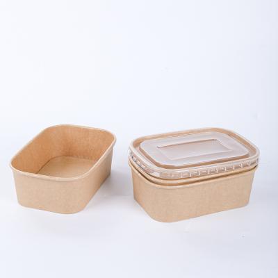 Multi-size rectangular paper food containers with lids