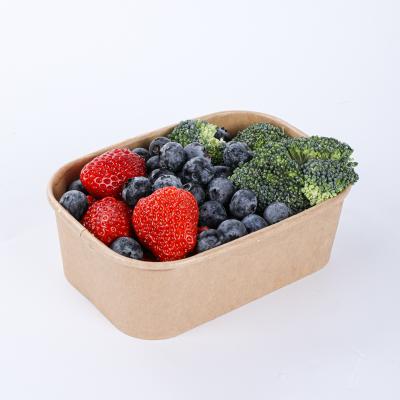 Eco-Friendly rectangular paper container bowls with lids