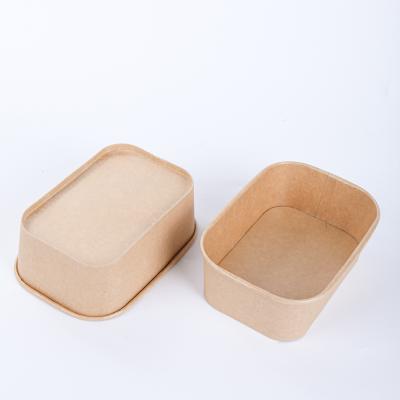 Rectangular paper salad bowls disposable food container packaging