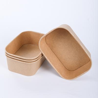 Retangular paper bowls with CPLA lids for sale