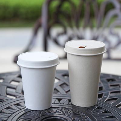 High quality plain hot paper cup with lid