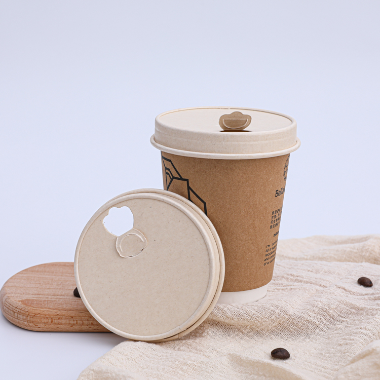 0mm Natural paper coffee cup lids