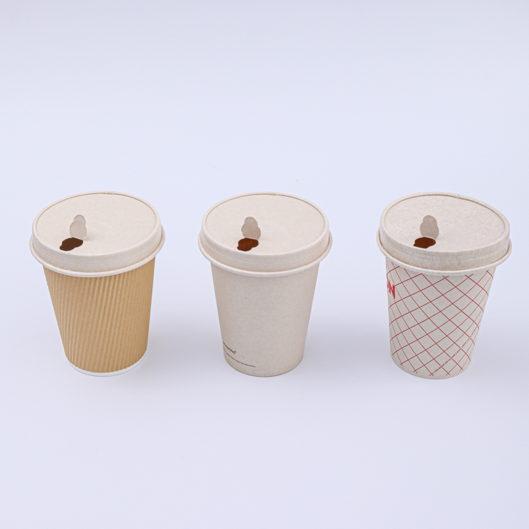 Ecofriendly paper cups with flat lids
