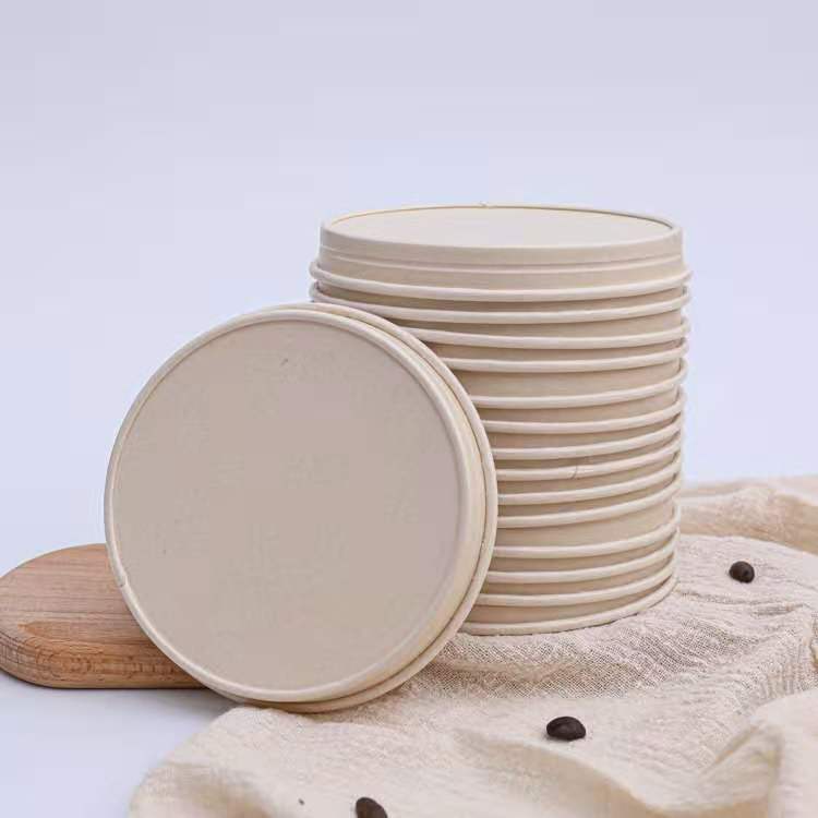 Durable paper ice cream cup lid