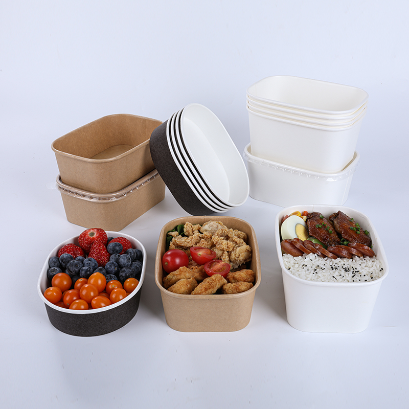 Disposable paper salad bowls with lids