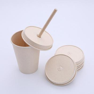 Insulated paper cup with lid and straw