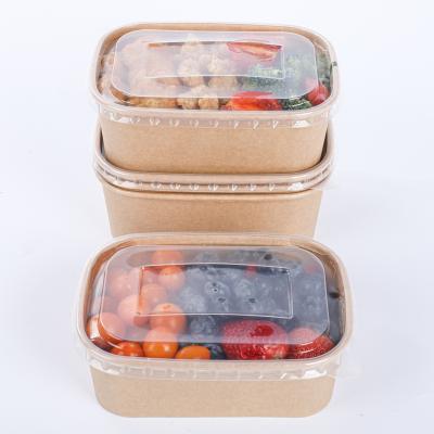Disposable paper rice salad snacks bowls with lids