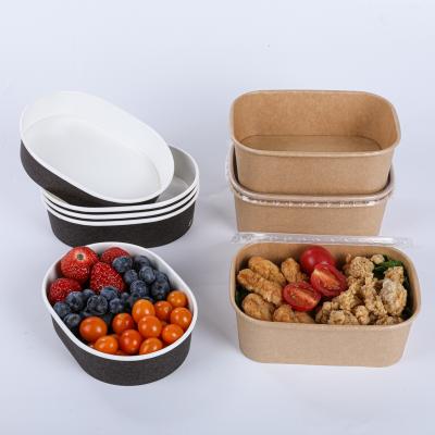 Rectangular paper bowls for salad wasabi sushi noodles