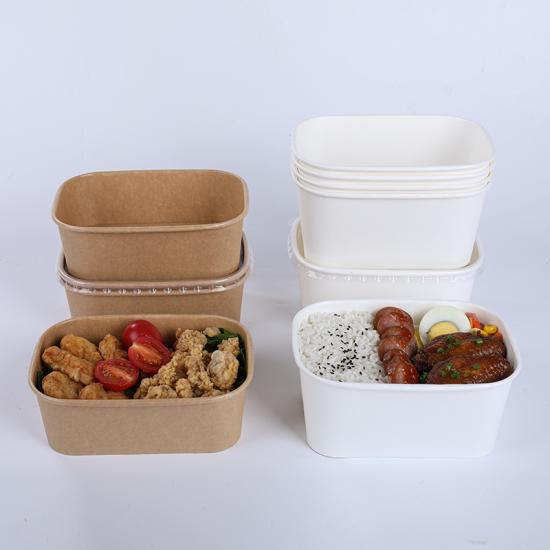 Disposable Biodegradable Rectangle Takeaway Salad Bowl Food Kraft Paper  Lunch Boxes with Lid - China Square Rectangular Salad Bowls and Food  Rectangle Bowl price