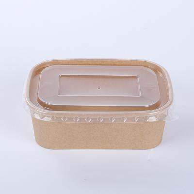 Rectangle kraft paper container for fruits salad packing