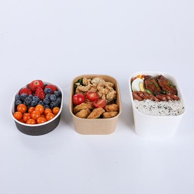 Custom leakproof rectangular paper serving bowl containers wholesale