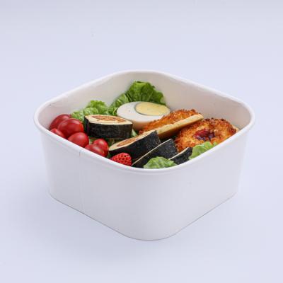 Customized logo printed sushi salad square paper bowls