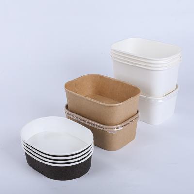 500ml Ecofriendly packaging rectangular oilproof paper bowls