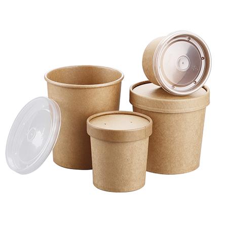 Microwavable Disposable Biodegradable Soup Cups With Paper Lids