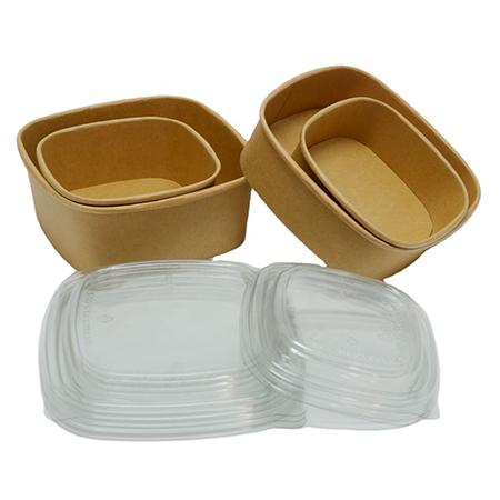 personalized disposable square paper bowls