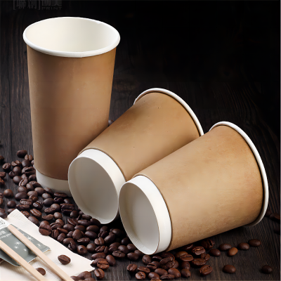 Heat-insulating double wall paper coffee cup