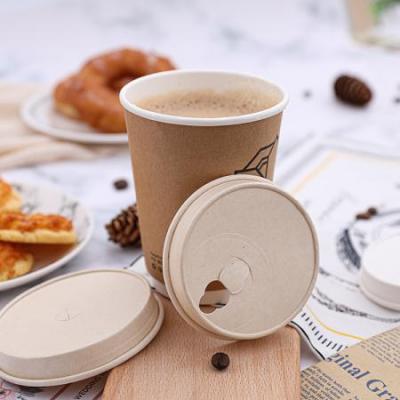 Environmentally friendly and biodegradable disposable pulp paper cup lid