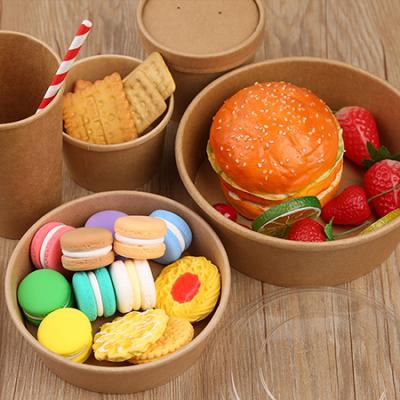 Disposable Custom Printing Food Container Paper Salad Bowls With Lids