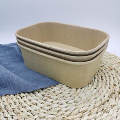 Disposable eco-friendly rectangular paper bowl