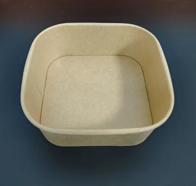 Disposable eco-friendly square paper bowl