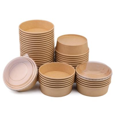 Disposable eco-friendly Kraft paper salad bowl