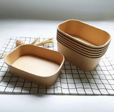 Disposable eco-friendly rectangular container paper bowl