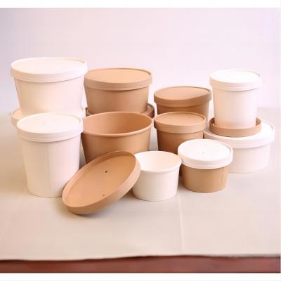 Biodegradable Ice cream Packing Bowl Takeaway Paper Soup Bowl