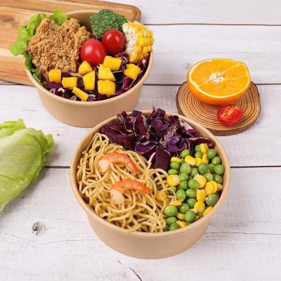 Eco Friendly Kraft Paper Packaging Biodegradable Salad Paper Container