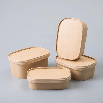 Disposable eco-friendly rectangular paper bowl