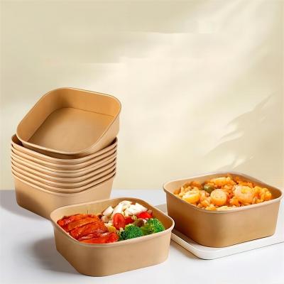 Disposable eco-friendly square paper bowl
