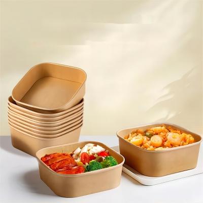 Disposable eco-friendly square paper bowl