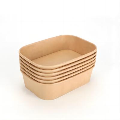 Disposable eco-friendly rectangular paper bowl