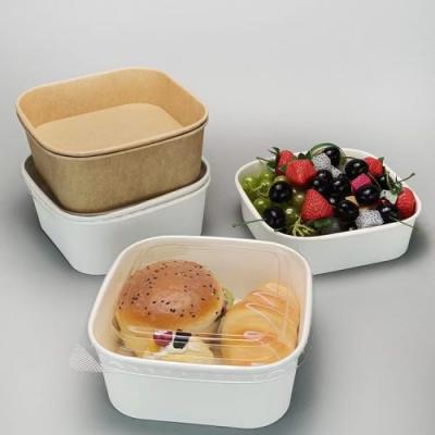 Disposable eco-friendly square paper bowl