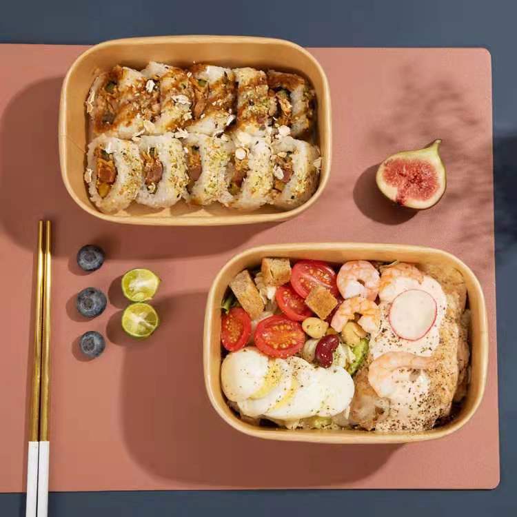 Glaman new style compostable rectangular paper bowl containers